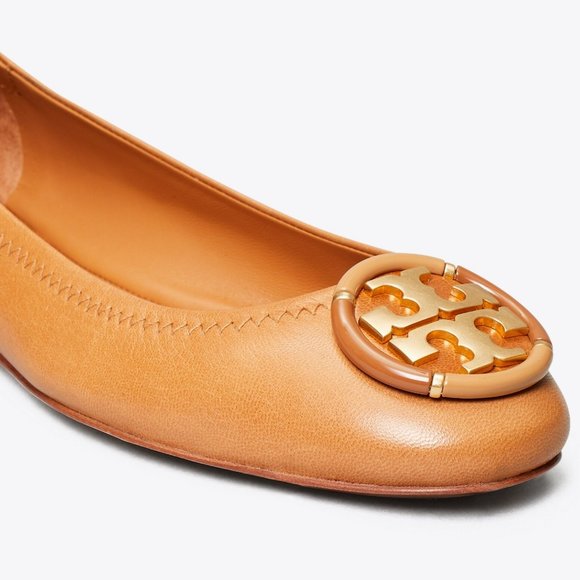 Tory Burch $268 Multi-Logo Ballet Flats Tan 9.5 10 - Picture 4 of 11